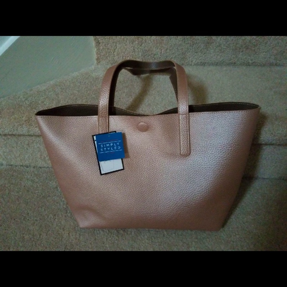 NWT Rose Gold Reversible Tote Bag